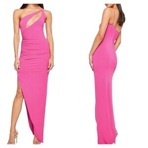 NWT Nookie Envy Cutout Gown in Hot Pink Size Medium | Slit Maxi Dress